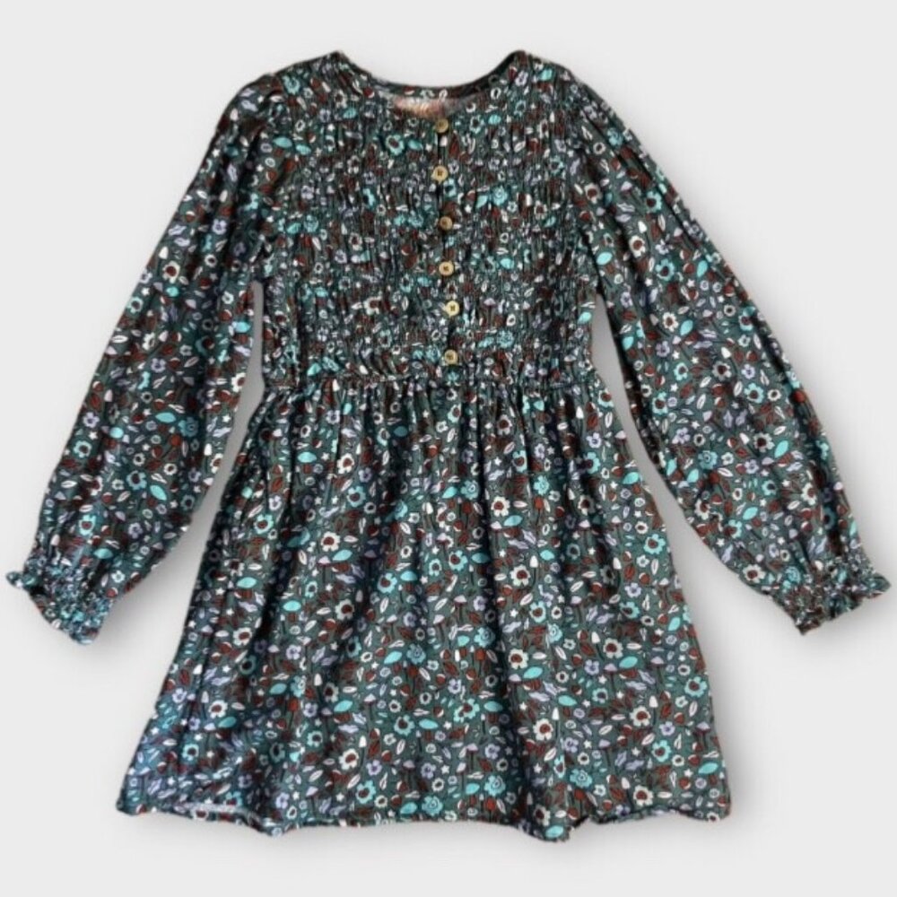 Cat & Jack Girls Mushroom & Acorn Print Dress Sz L (10/12) Plus